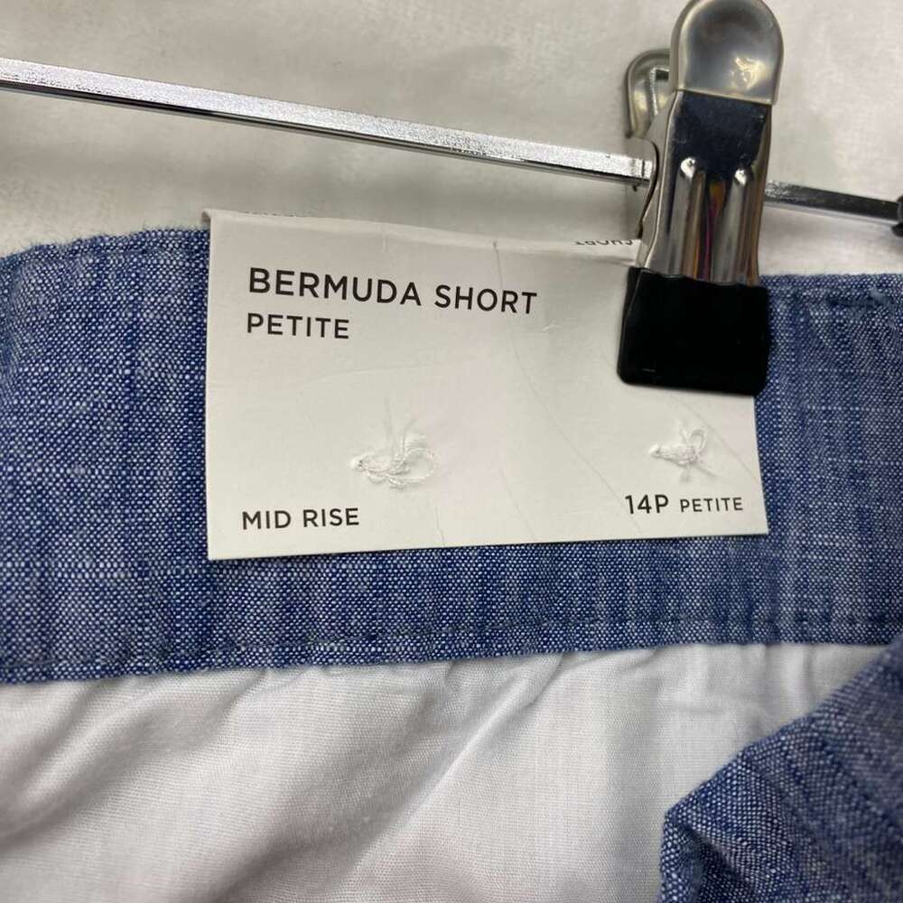 LOFT Women´s Bermuda Short Petite Blue Cotton Spandex Pockets Sz 14P - Picture 6 of 10